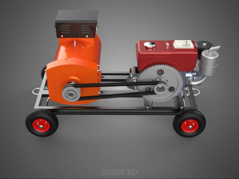 MOBILE EMERGENCY BACKUP DIESEL WHEELS ELECTRICAL GENERATOR SET 3D Model