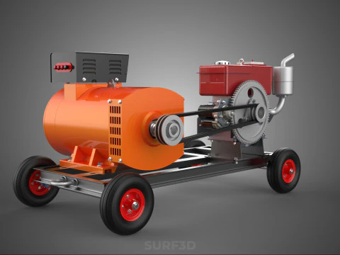 MOBILE EMERGENCY BACKUP DIESEL WHEELS ELECTRICAL GENERATOR SET 3D Model