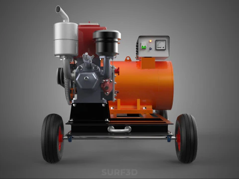 MOBILE EMERGENCY BACKUP DIESEL WHEELS ELECTRICAL GENERATOR SET 3D Model