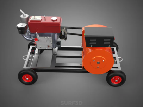 MOBILE EMERGENCY BACKUP DIESEL WHEELS ELECTRICAL GENERATOR SET 3D Model