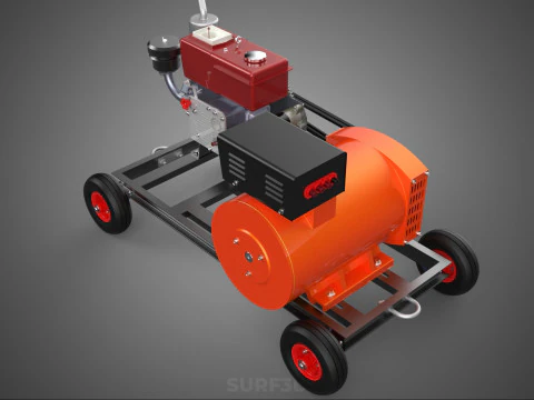 MOBILE EMERGENCY BACKUP DIESEL WHEELS ELECTRICAL GENERATOR SET 3D Model