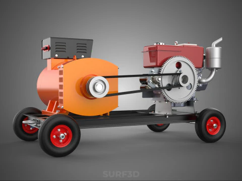 MOBILE EMERGENCY BACKUP DIESEL WHEELS ELECTRICAL GENERATOR SET 3D Model