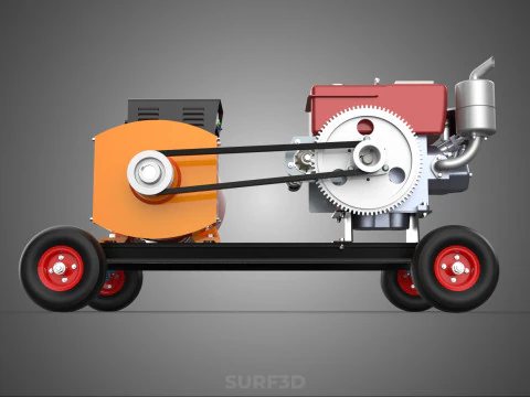 MOBILE EMERGENCY BACKUP DIESEL WHEELS ELECTRICAL GENERATOR SET 3D Model