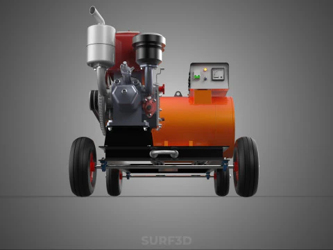 MOBILE EMERGENCY BACKUP DIESEL WHEELS ELECTRICAL GENERATOR SET 3D Model