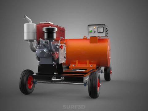 MOBILE EMERGENCY BACKUP DIESEL WHEELS ELECTRICAL GENERATOR SET 3D Model