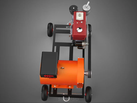 MOBILE EMERGENCY BACKUP DIESEL WHEELS ELECTRICAL GENERATOR SET 3D Model