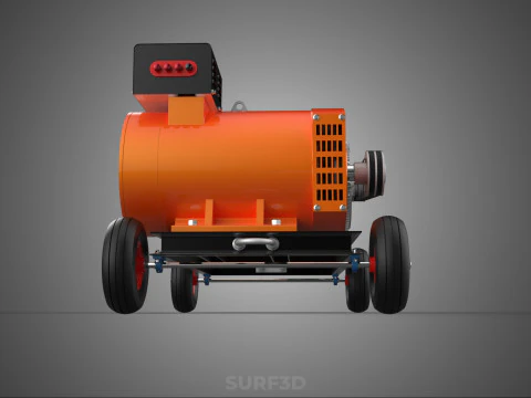 MOBILE EMERGENCY BACKUP DIESEL WHEELS ELECTRICAL GENERATOR SET 3D Model