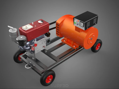 MOBILE EMERGENCY BACKUP DIESEL WHEELS ELECTRICAL GENERATOR SET 3D Model
