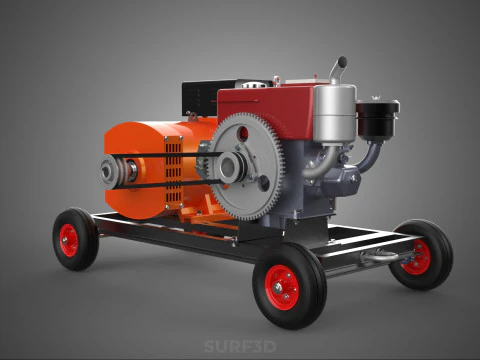 MOBILE EMERGENCY BACKUP DIESEL WHEELS ELECTRICAL GENERATOR SET 3D Model