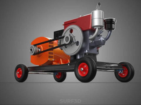 MOBILE EMERGENCY BACKUP DIESEL WHEELS ELECTRICAL GENERATOR SET 3D Model