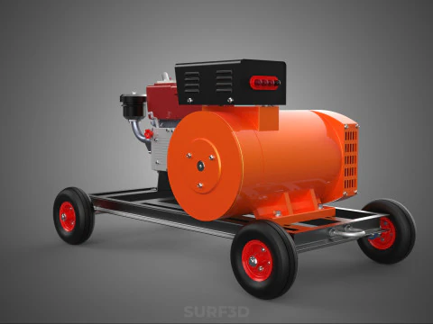 MOBILE EMERGENCY BACKUP DIESEL WHEELS ELECTRICAL GENERATOR SET 3D Model