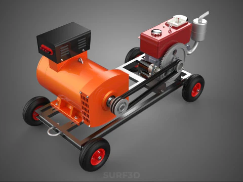 MOBILE EMERGENCY BACKUP DIESEL WHEELS ELECTRICAL GENERATOR SET 3D Model