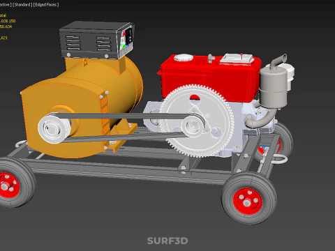 MOBILE EMERGENCY BACKUP DIESEL WHEELS ELECTRICAL GENERATOR SET 3D Model