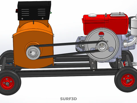 MOBILE EMERGENCY BACKUP DIESEL WHEELS ELECTRICAL GENERATOR SET 3D Model
