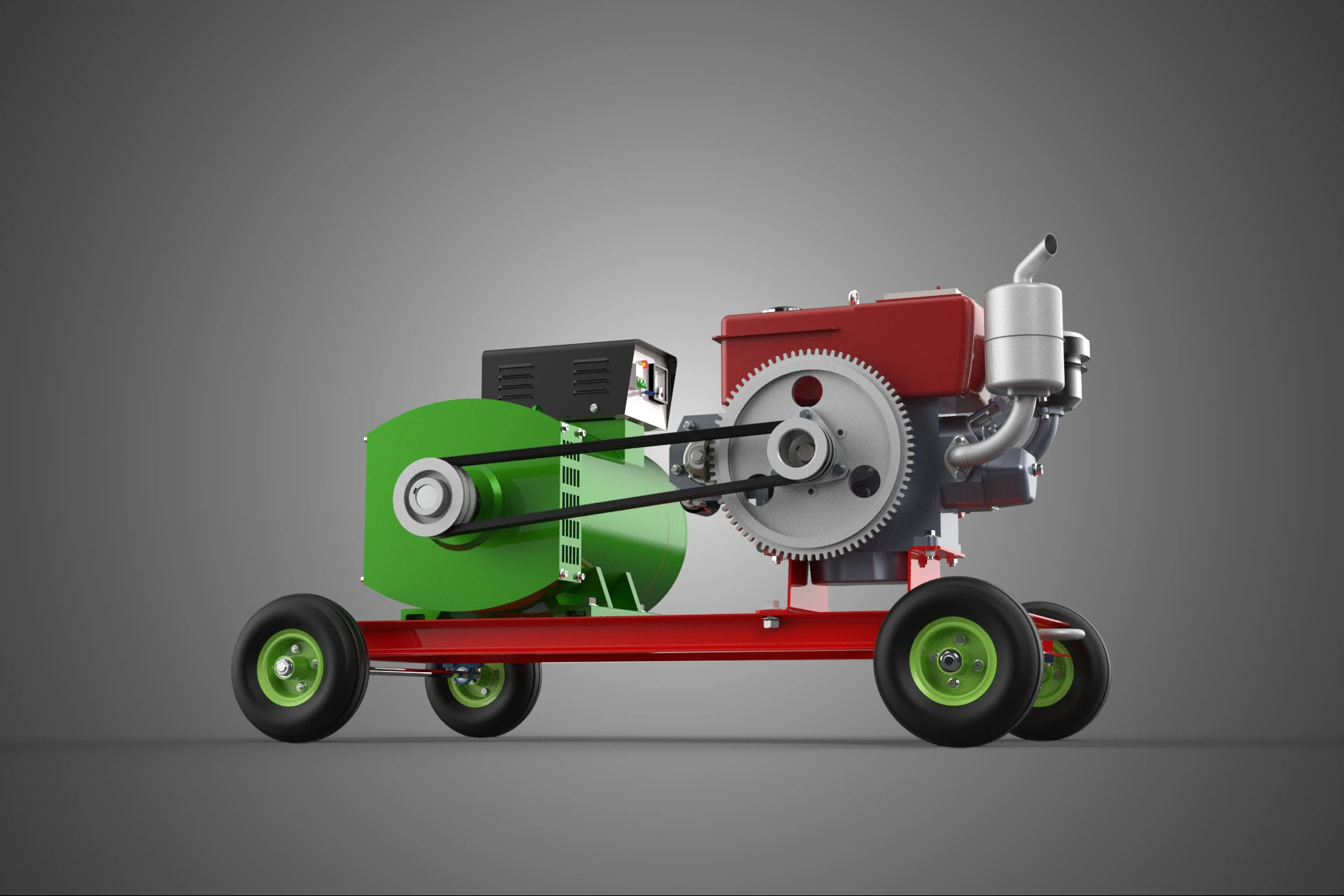 TURBINE POWER GENERATOR SET DIESEL ENGINE ALTERNATOR DYNAMO DIY 3D Model .c4d .max .obj .3ds .fbx .stl .blend 