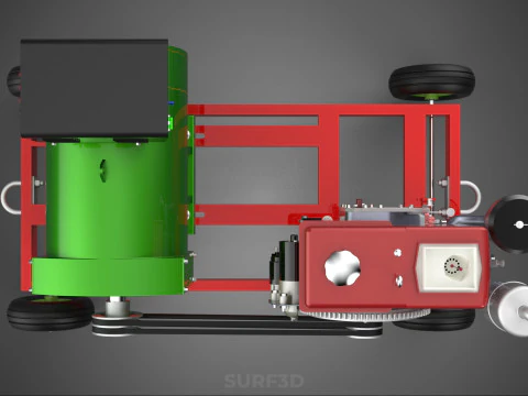 COMPACT SINGLE CYLINDER DIESEL ENGINE POWER GENERATOR SET GENSET 3D Model