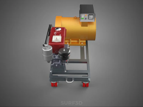 SWIVEL CASTER WHEEL DIESEL POWER GENERATOR SET GENSET ALTERNATOR 3D Model