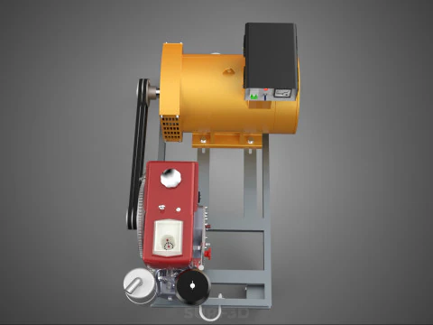 SWIVEL CASTER WHEEL DIESEL POWER GENERATOR SET GENSET ALTERNATOR 3D Model