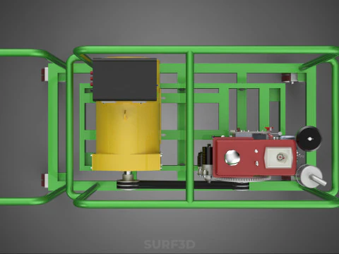 PORTABLE CASTER WHEELED DIESEL ENGINE POWER GENERATOR SET GENSET 3D Model