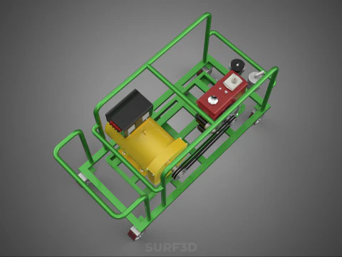 PORTABLE CASTER WHEELED DIESEL ENGINE POWER GENERATOR SET GENSET 3D Model
