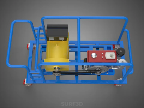 CART TURBINE POWER GENERATOR SET DIESEL ENGINE ALTERNATOR DYNAMO 3D Model
