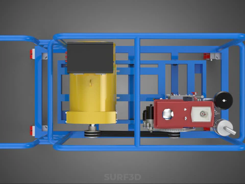 CART TURBINE POWER GENERATOR SET DIESEL ENGINE ALTERNATOR DYNAMO 3D Model