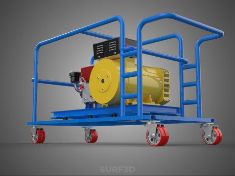 WIELEN WIELEN MOTOR DIESEL POWER GENERATOR SET GENSET MOTOR AC 3D Model