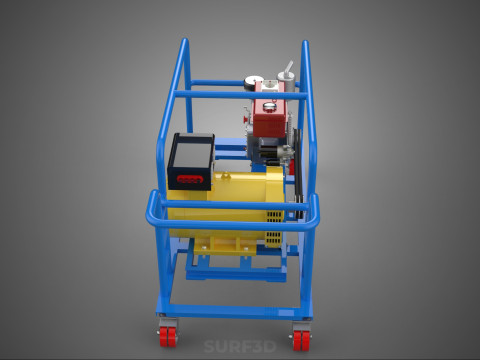 WIELEN WIELEN MOTOR DIESEL POWER GENERATOR SET GENSET MOTOR AC 3D Model