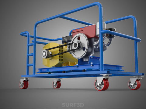 WIELEN WIELEN MOTOR DIESEL POWER GENERATOR SET GENSET MOTOR AC 3D Model