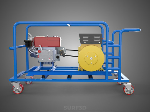 WIELEN WIELEN MOTOR DIESEL POWER GENERATOR SET GENSET MOTOR AC 3D Model