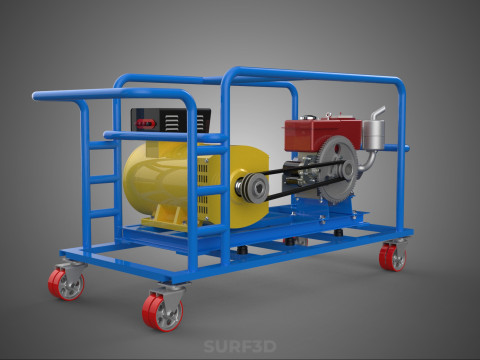 WIELEN WIELEN MOTOR DIESEL POWER GENERATOR SET GENSET MOTOR AC 3D Model
