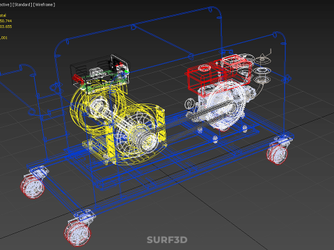 WIELEN WIELEN MOTOR DIESEL POWER GENERATOR SET GENSET MOTOR AC 3D Model