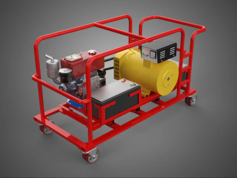 ポータブルパワーバンク充電ステーション ディーゼル発電機セット 発電機セット 3Dモデル