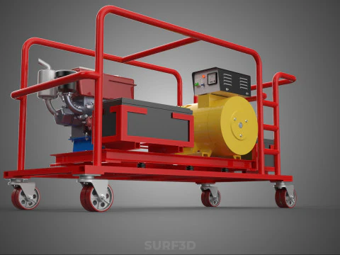 PORTABLE POWER BANK CHARGING STATION DIESEL GENERATOR SET GENSET 3D Model