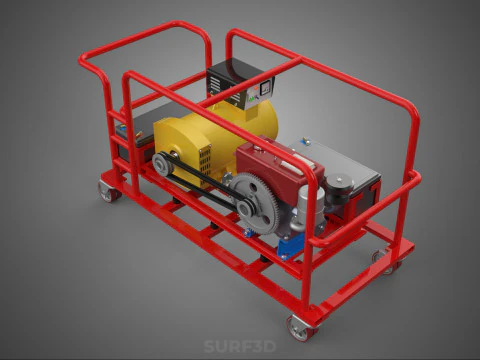 PORTABLE POWER BANK CHARGING STATION DIESEL GENERATOR SET GENSET 3D Model