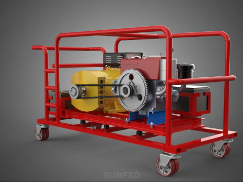 PORTABLE POWER BANK CHARGING STATION DIESEL GENERATOR SET GENSET 3D Model