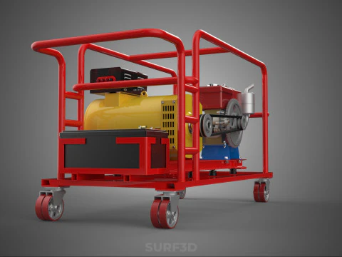 PORTABLE POWER BANK CHARGING STATION DIESEL GENERATOR SET GENSET 3D Model