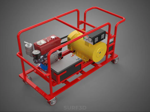 PORTABLE POWER BANK CHARGING STATION DIESEL GENERATOR SET GENSET 3D Model