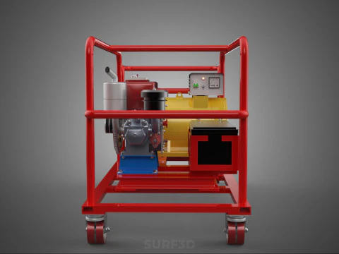 PORTABLE POWER BANK CHARGING STATION DIESEL GENERATOR SET GENSET 3D Model