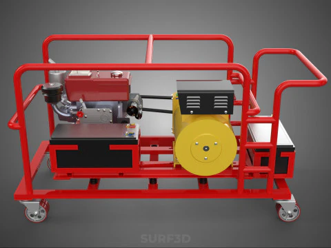 PORTABLE POWER BANK CHARGING STATION DIESEL GENERATOR SET GENSET 3D Model