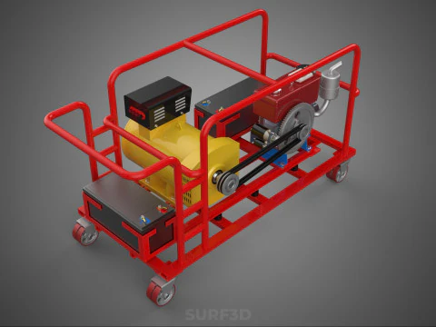 PORTABLE POWER BANK CHARGING STATION DIESEL GENERATOR SET GENSET 3D Model