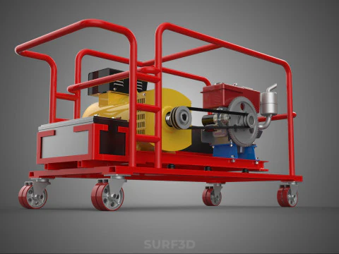 PORTABLE POWER BANK CHARGING STATION DIESEL GENERATOR SET GENSET 3D Model