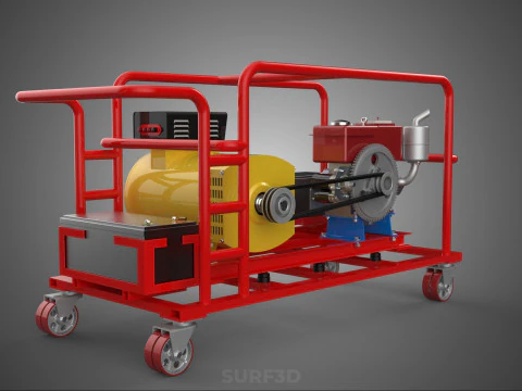 PORTABLE POWER BANK CHARGING STATION DIESEL GENERATOR SET GENSET 3D Model