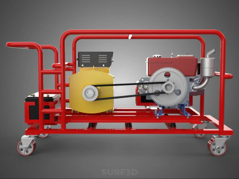 PORTABLE POWER BANK CHARGING STATION DIESEL GENERATOR SET GENSET 3D Model