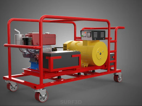 PORTABLE POWER BANK CHARGING STATION DIESEL GENERATOR SET GENSET 3D Model
