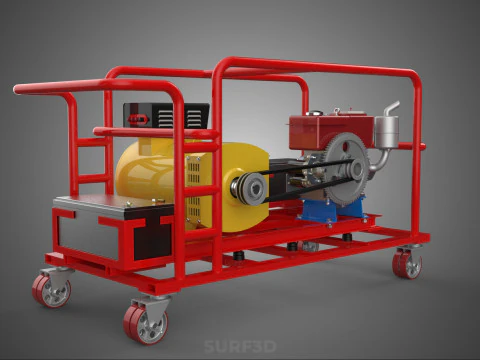 PORTABLE POWER BANK CHARGING STATION DIESEL GENERATOR SET GENSET 3D Model