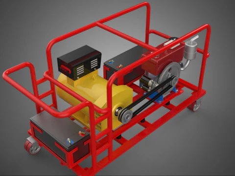 PORTABLE POWER BANK CHARGING STATION DIESEL GENERATOR SET GENSET 3D Model