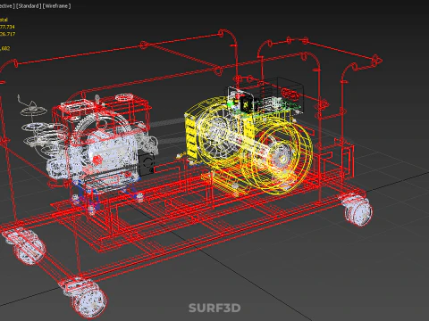 PORTABLE POWER BANK CHARGING STATION DIESEL GENERATOR SET GENSET 3D Model