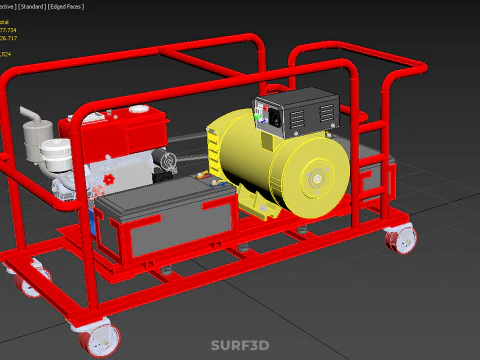 PORTABLE POWER BANK CHARGING STATION DIESEL GENERATOR SET GENSET 3D Model