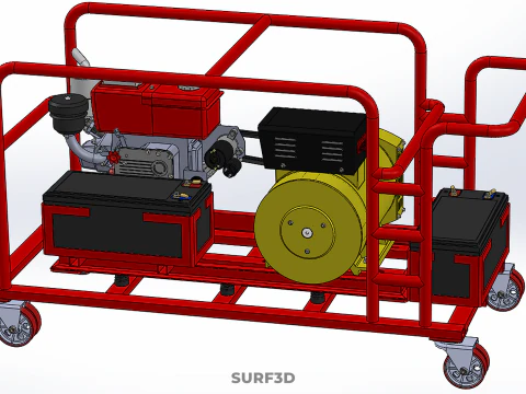PORTABLE POWER BANK CHARGING STATION DIESEL GENERATOR SET GENSET 3D Model